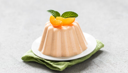 panna cotta with apricot on top