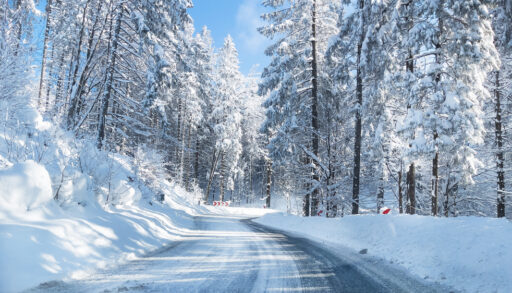 Snowy winter road