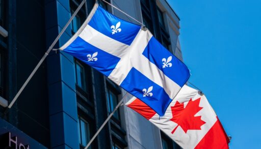 Quebec federation and Canadian flag