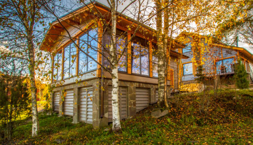 Newly renovated wooden cabin in the woods.