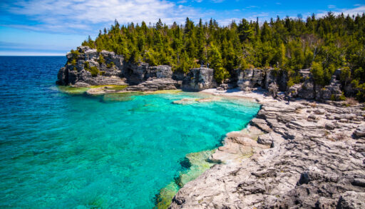 View of Indian Head Cove in Bruce Peninsula, Ontario.