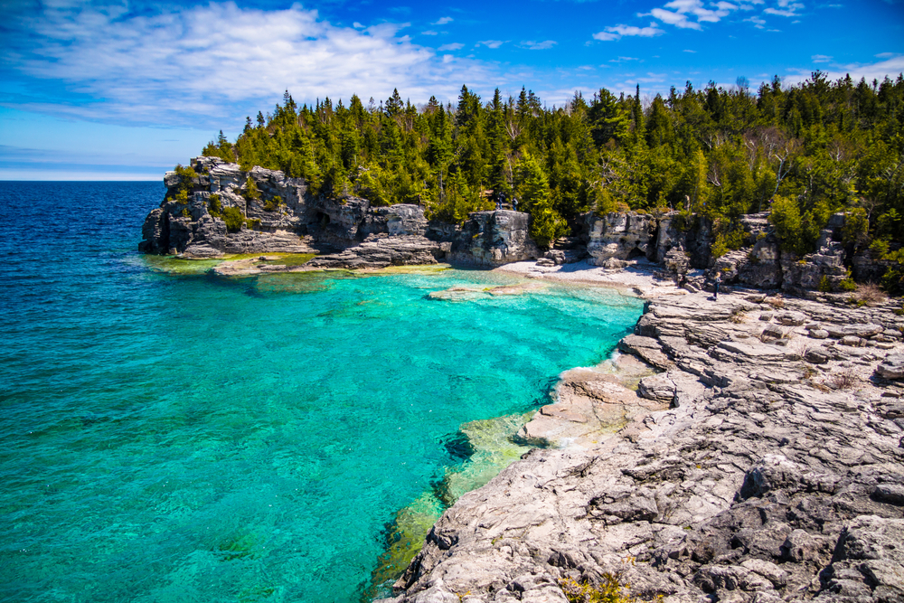 View of Indian Head Cove in Bruce Peninsula, Ontario.