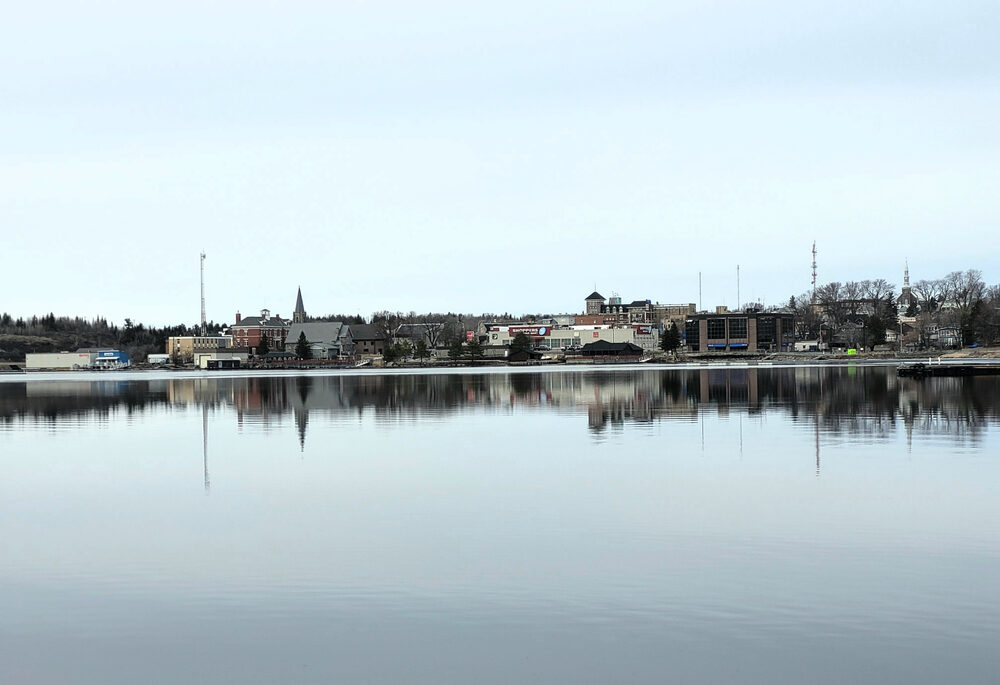 View of the city of Kenora, Ontario on the Lake of the Woods.