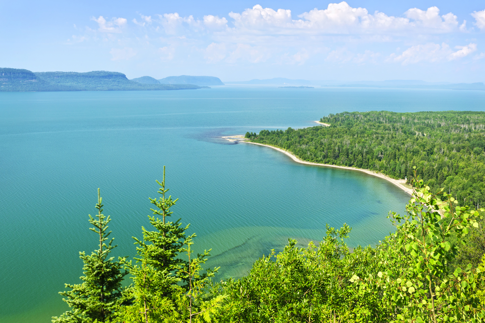 Aerial view of Lake Superior.