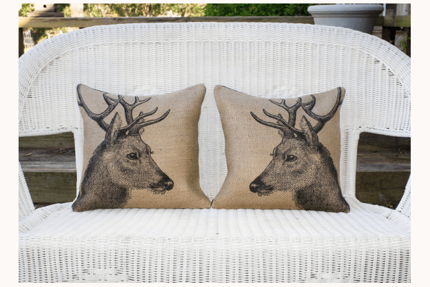 Deer Burlap Pillow Covers ($85)