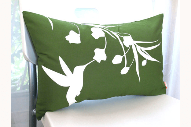 Grass Green Bird Pillows ($35)