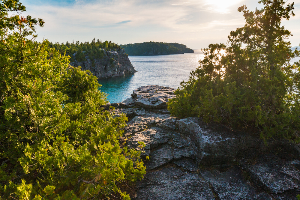 View of Halfway Rock Point along Bruce Trail, Ontario.