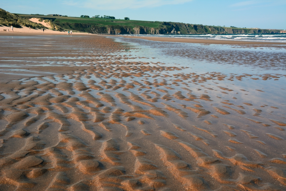 Beach at low tide.