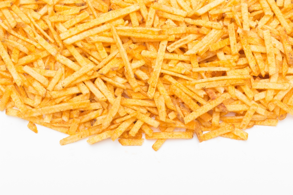 Close-up of Hickory Sticks on a white background.