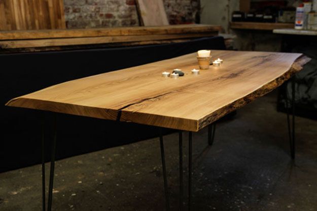 Rustic wooden dining table