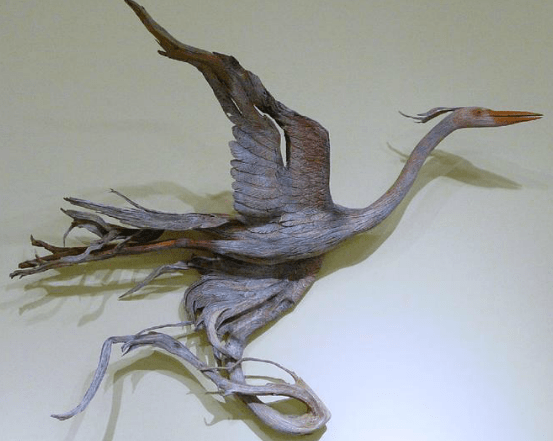 Driftwood crane
