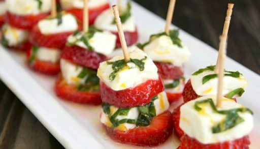 Lemon basil caprese bites