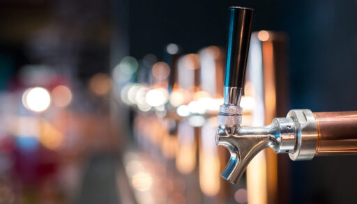 Close-up of a beer tap.