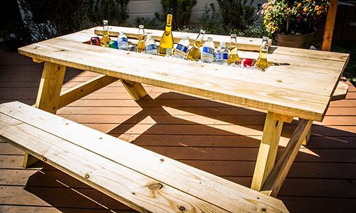 Picnic table cooler