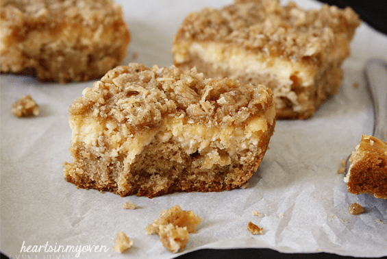 Caramel cheesecake apple blondies
