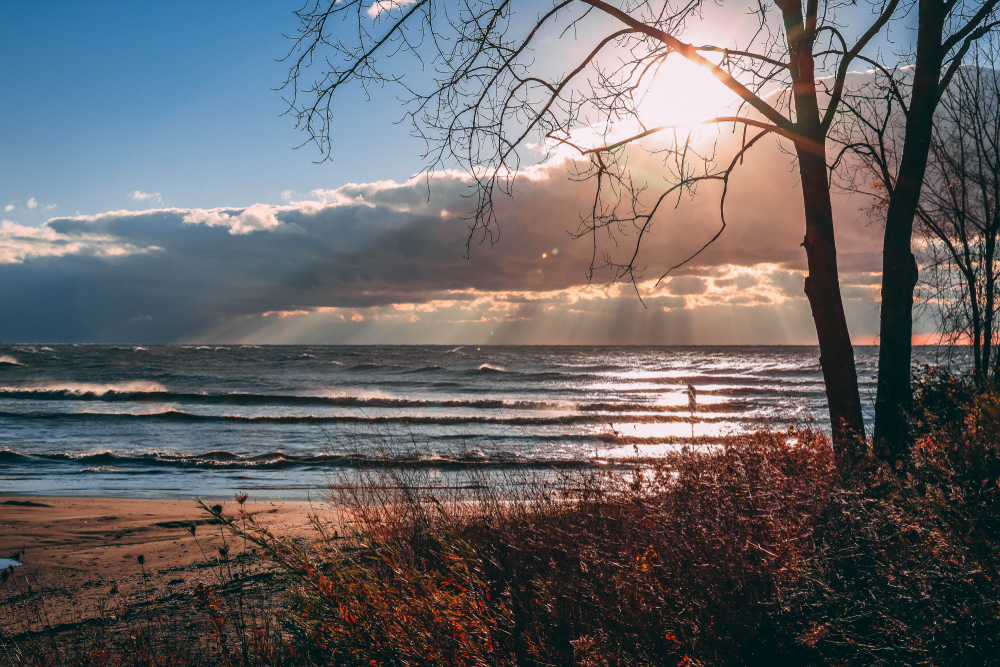 Sunset over Lake Erie near Port Stanley, Ontario.