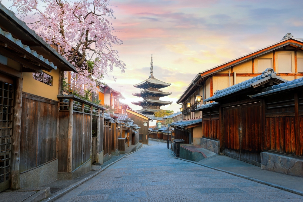 View of The Yasaka Pagoda in Kyoto, Japan.