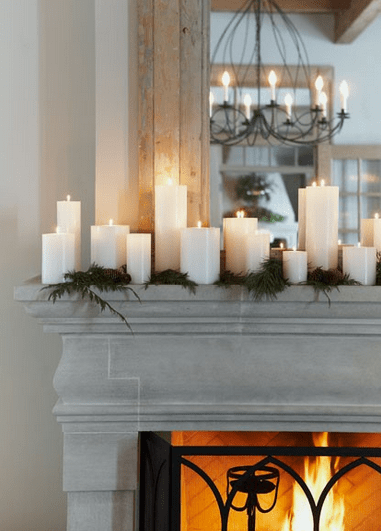 Place a collection of candles