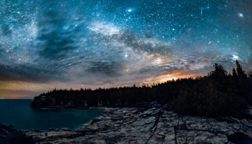 The Milky Way over Bruce Peninsula National Park, Ontario.