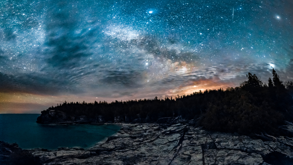 The Milky Way over Bruce Peninsula National Park, Ontario.