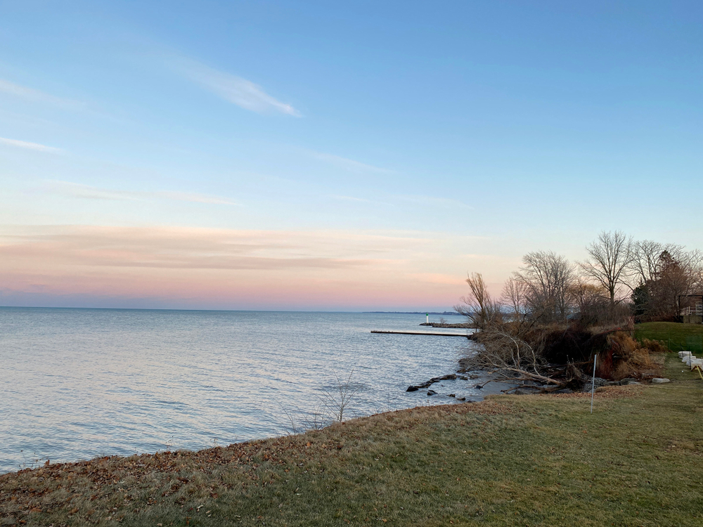 Sunset over Grimsby Waterfront, Lake Ontario.