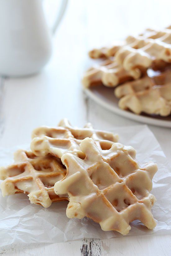 Doughnut Waffles with Maple Glaze