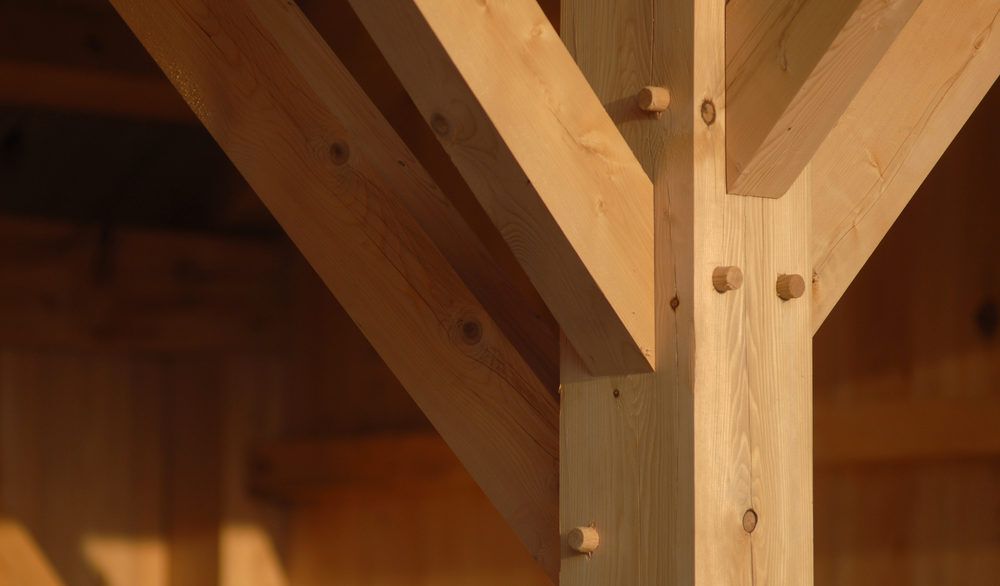 Close-up of a wooden mortise and tenon.