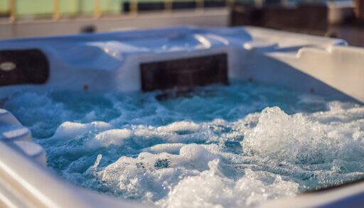 Close-up of bubbles in a hot tub.