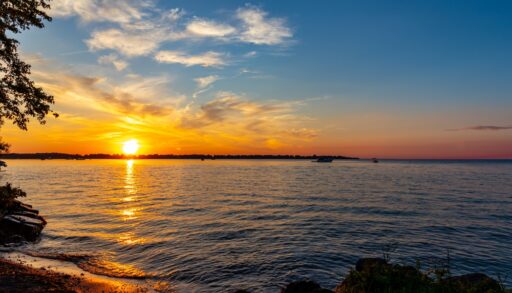 Sunset over Lake Simcoe, Ontario.