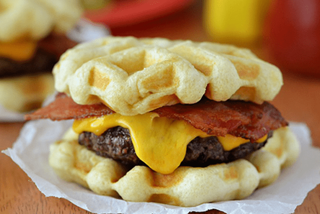 Waffle burger