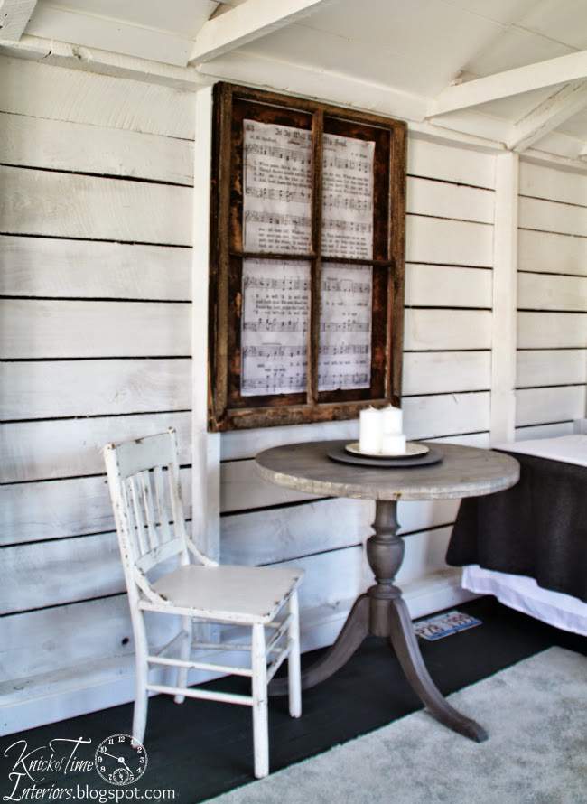 Old sheet music hung as wall art