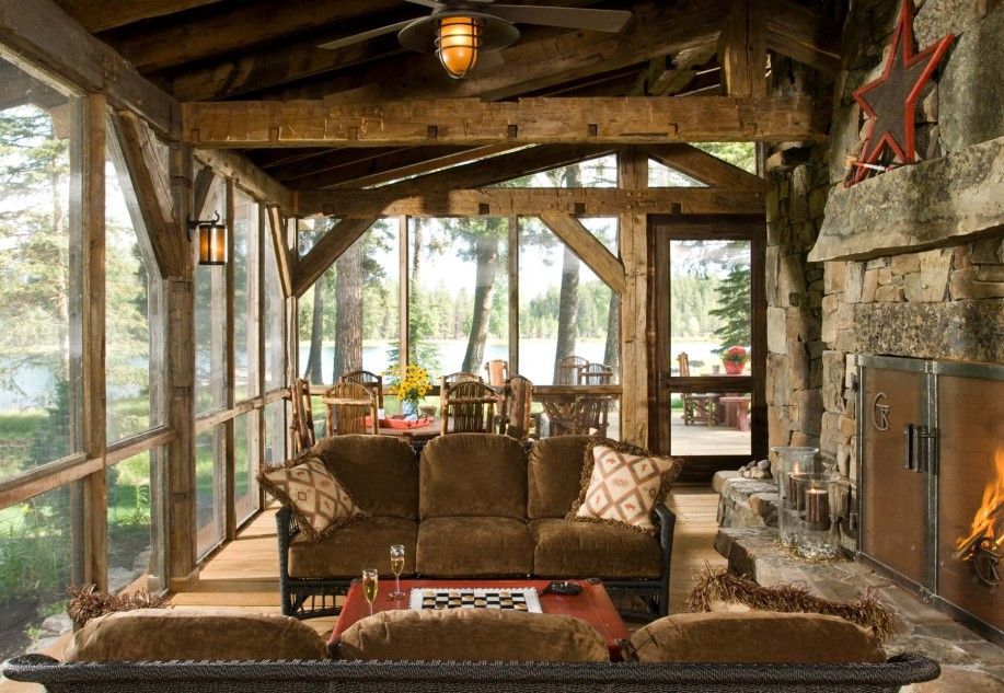 Interior of Montana Mountain Retreat