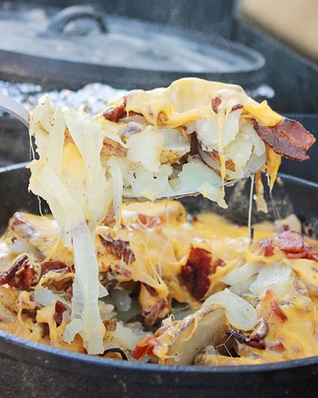 Cheesy Dutch Oven Potatoes