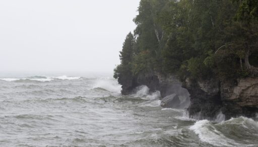 Stormy Lake Michigan.