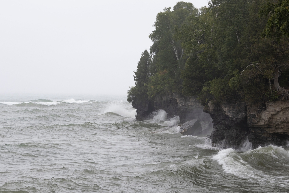 Stormy Lake Michigan.