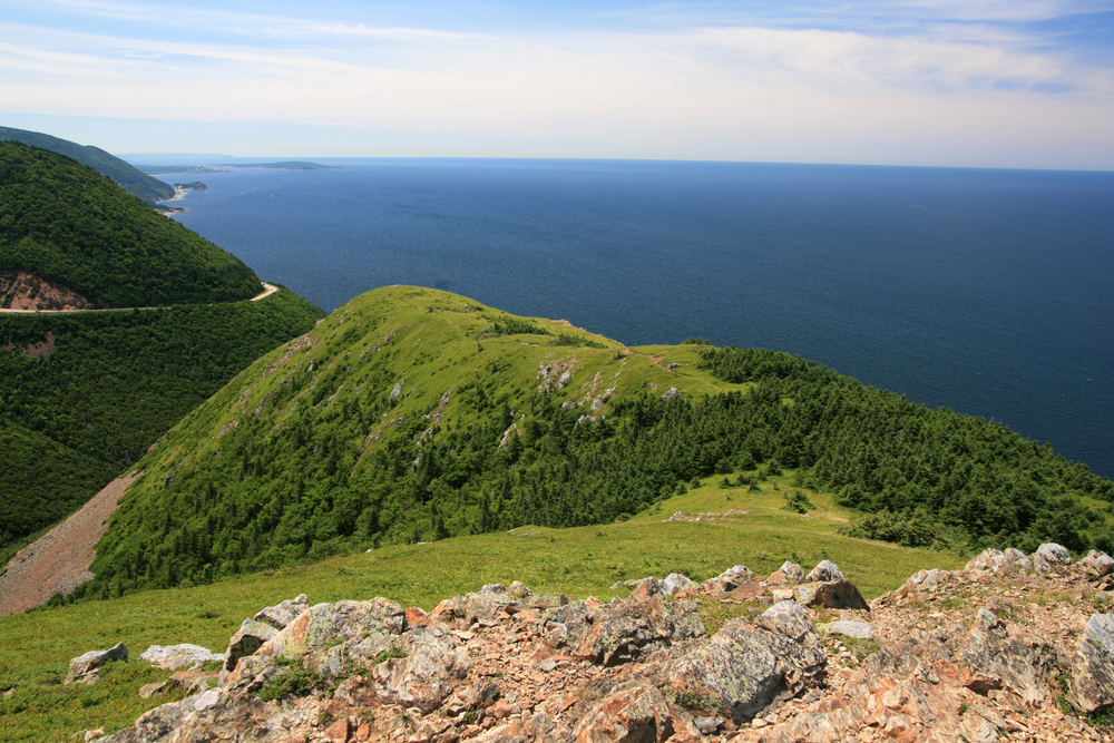 Skyline Trail near the ocean in Cape Breton Highlands National Park, Nova Scotia.
