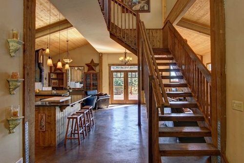 A view of the staircase as seen from the front door.