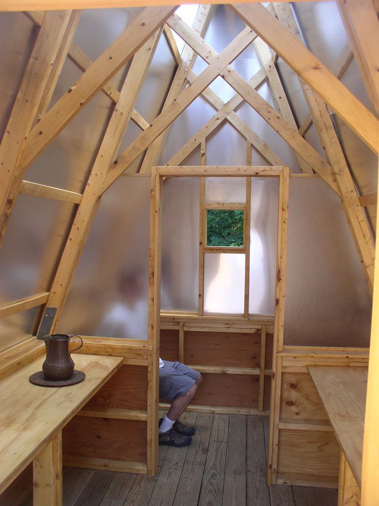 An interior view of the cleansing hut.
