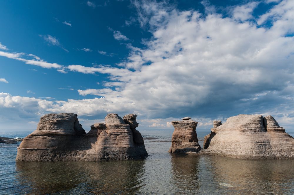 Monoliths in the Mingan Archipelago National Park Reserve, Quebec.