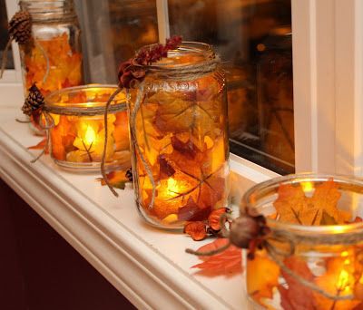 Autumn candle holders.