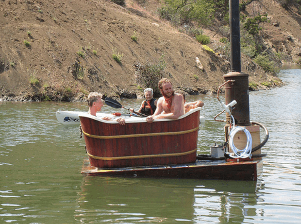 Floating hot tub