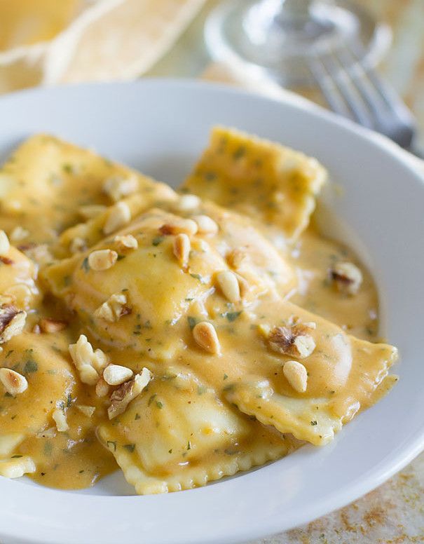 Ravioli with Pumpkin Alfredo