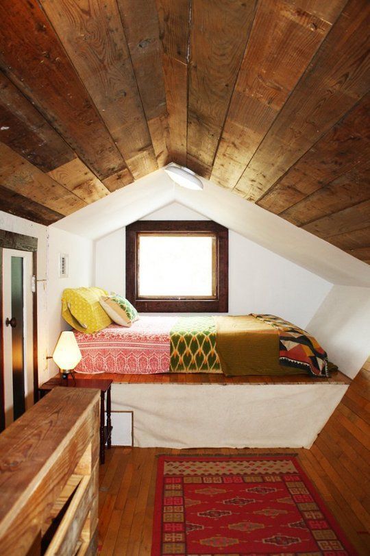 A cozy attic bedroom.