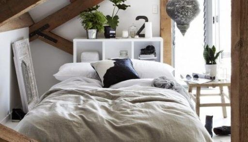 A cozy attic bedroom.