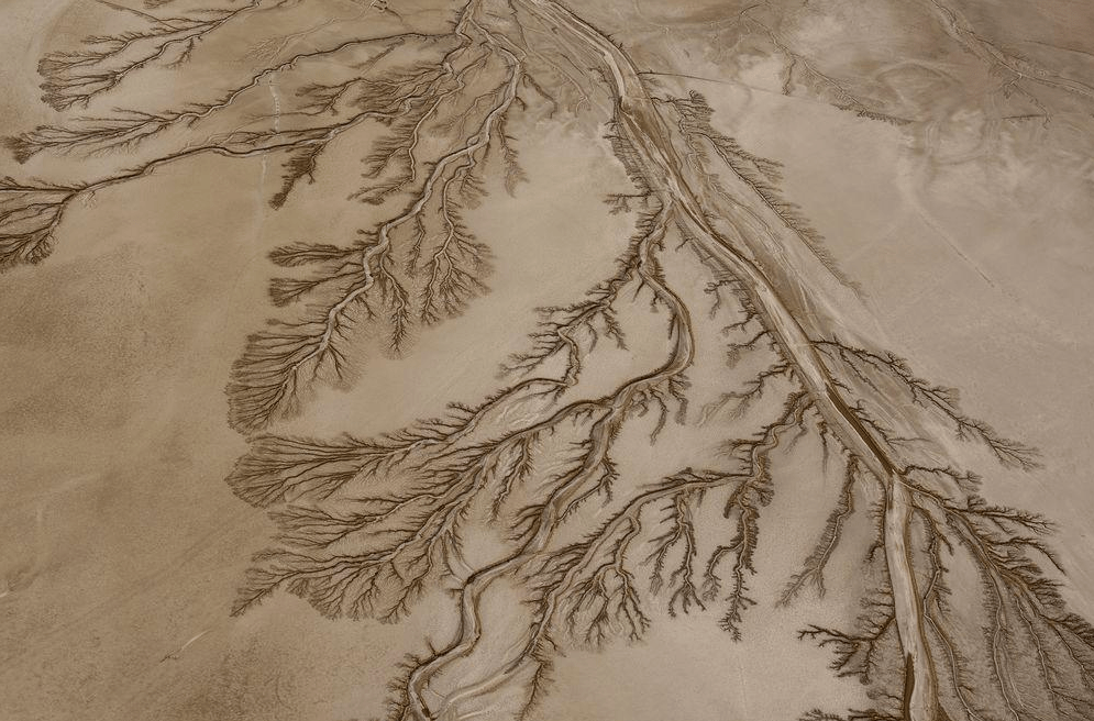 Water runs through the Mojave desert