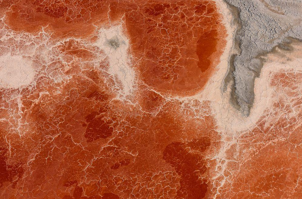 Lake Owens' red waters