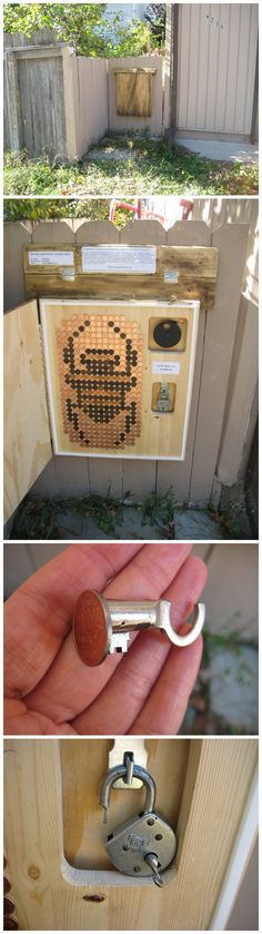 Pennies in a pattern on a geocache