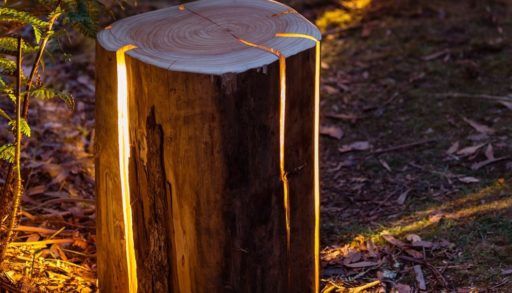 Cracked log lamp