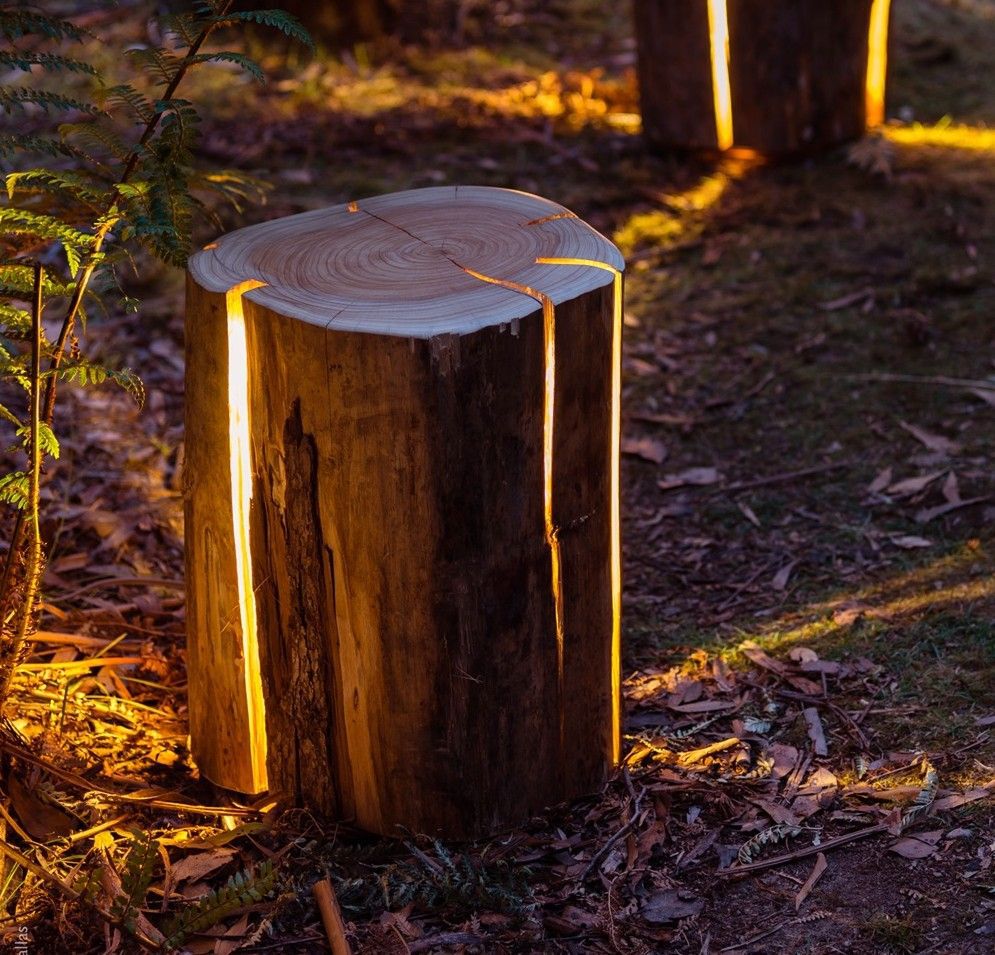 Cracked log lamp