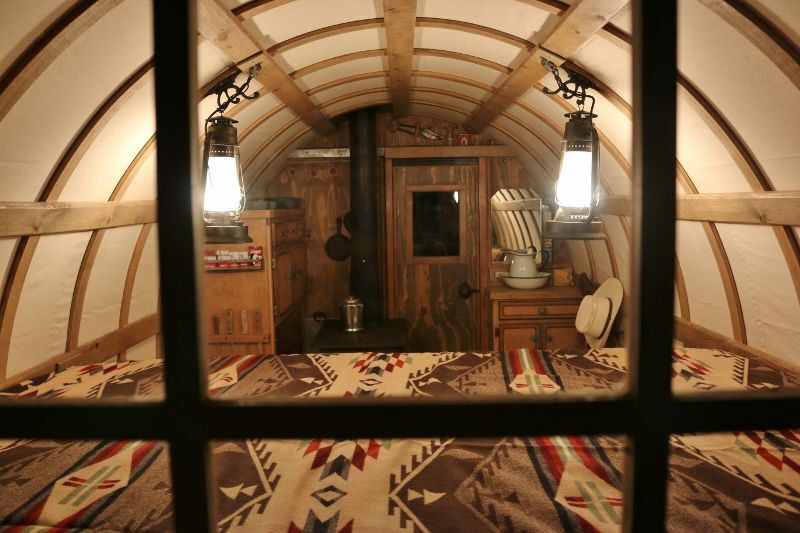 Interior of sheep wagon